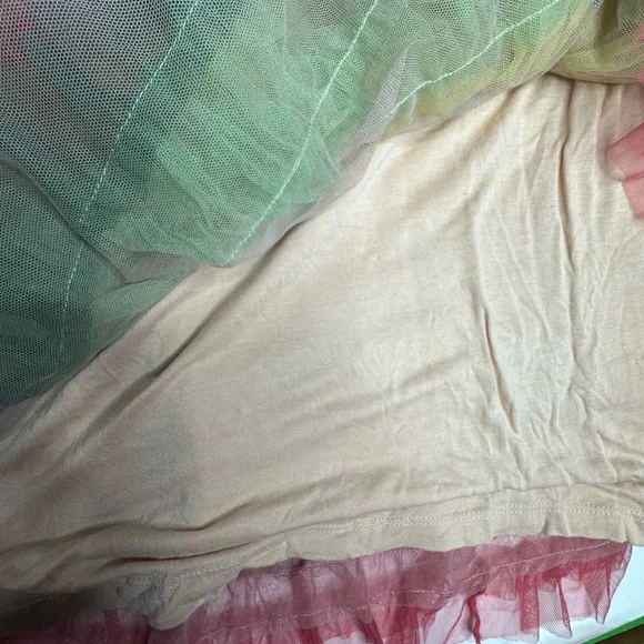 FINAL Bl^nk London x Anthropologie Rainbow Tulle Tiered Ruffle Midi Dress - Picture 13 of 15